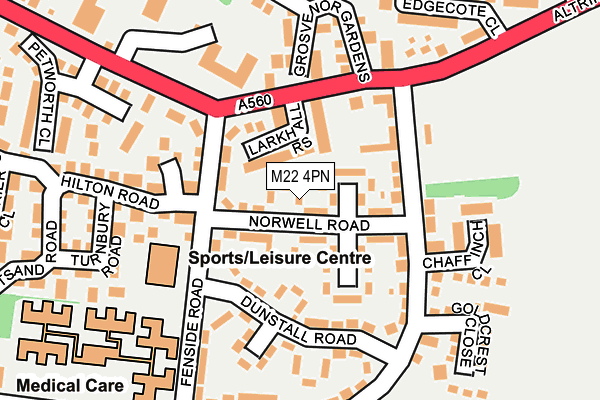 M22 4PN map - OS OpenMap – Local (Ordnance Survey)