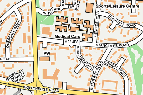 M22 4PS map - OS OpenMap – Local (Ordnance Survey)