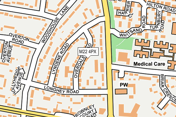 M22 4PX map - OS OpenMap – Local (Ordnance Survey)