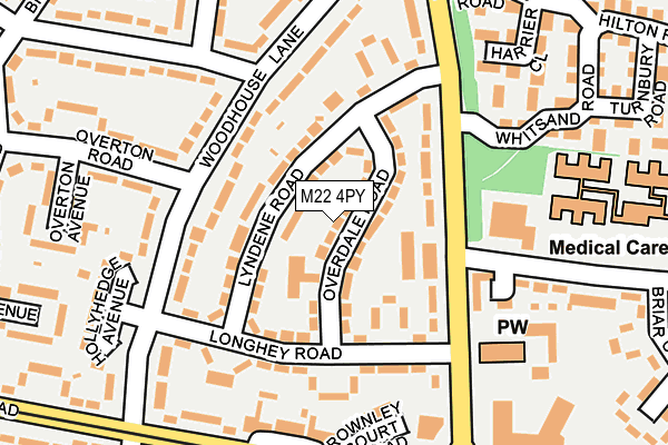 M22 4PY map - OS OpenMap – Local (Ordnance Survey)