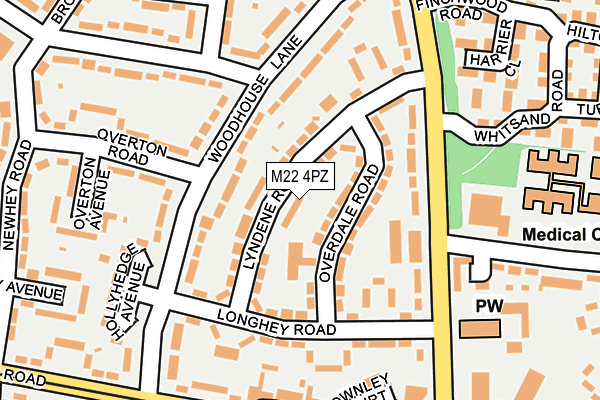 M22 4PZ map - OS OpenMap – Local (Ordnance Survey)