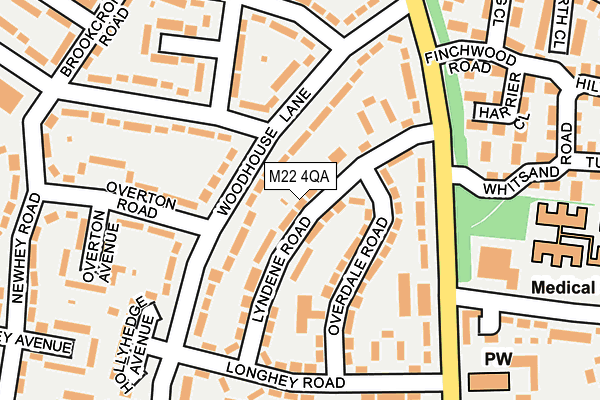 M22 4QA map - OS OpenMap – Local (Ordnance Survey)