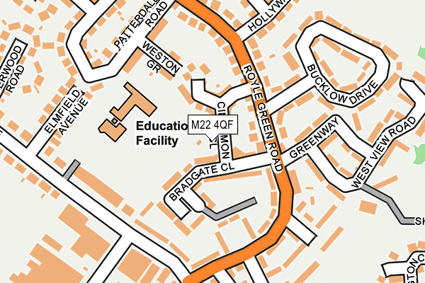 M22 4QF map - OS OpenMap – Local (Ordnance Survey)