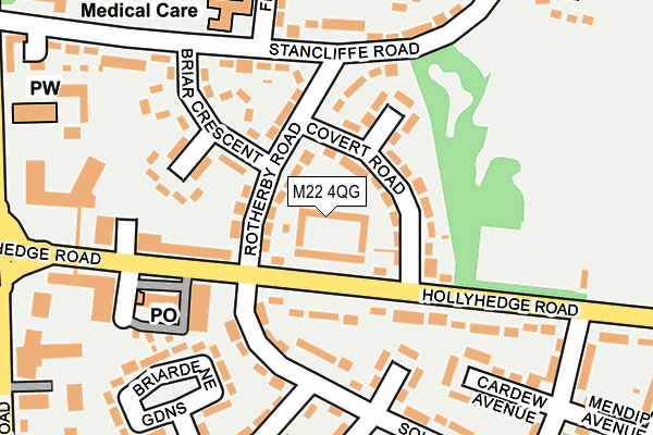 M22 4QG map - OS OpenMap – Local (Ordnance Survey)