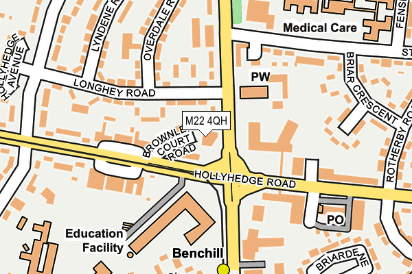 M22 4QH map - OS OpenMap – Local (Ordnance Survey)