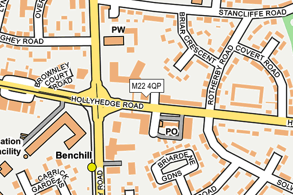 M22 4QP map - OS OpenMap – Local (Ordnance Survey)