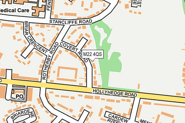 M22 4QS map - OS OpenMap – Local (Ordnance Survey)