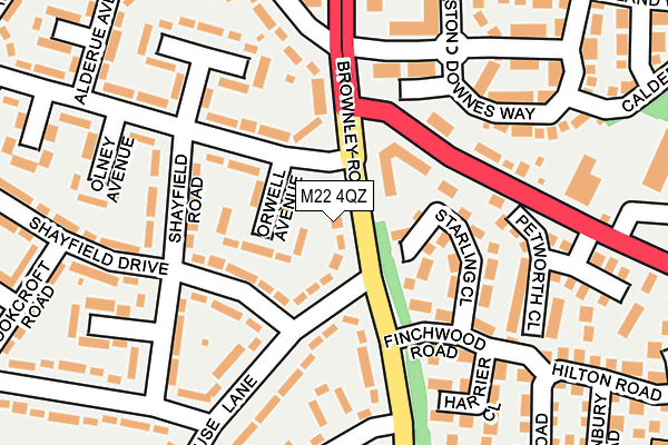 M22 4QZ map - OS OpenMap – Local (Ordnance Survey)