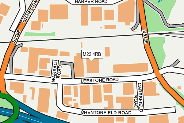 M22 4RB map - OS OpenMap – Local (Ordnance Survey)