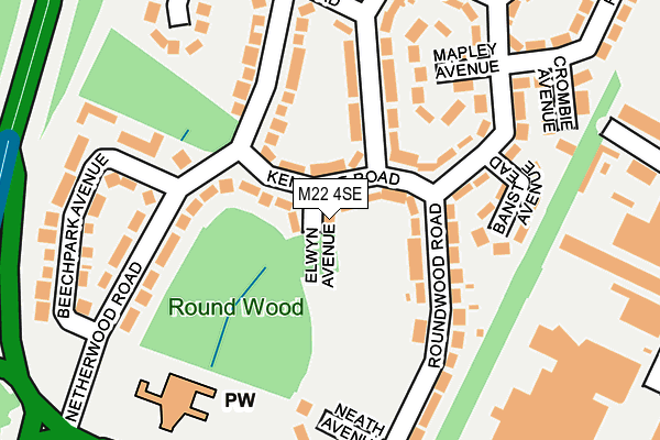 M22 4SE map - OS OpenMap – Local (Ordnance Survey)