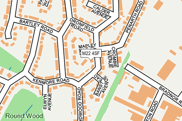 M22 4SF map - OS OpenMap – Local (Ordnance Survey)