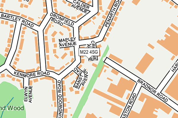 M22 4SG map - OS OpenMap – Local (Ordnance Survey)