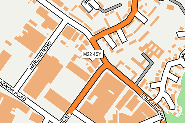 M22 4SY map - OS OpenMap – Local (Ordnance Survey)