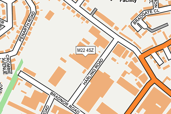 M22 4SZ map - OS OpenMap – Local (Ordnance Survey)