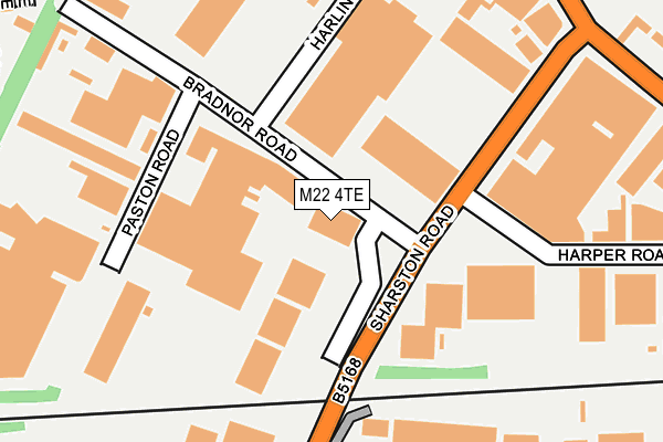 M22 4TE map - OS OpenMap – Local (Ordnance Survey)