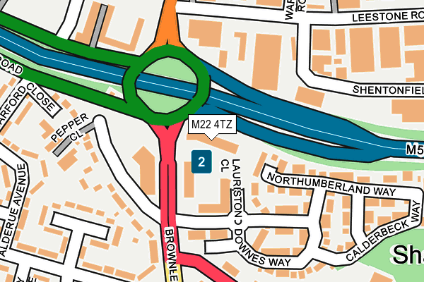 M22 4TZ map - OS OpenMap – Local (Ordnance Survey)