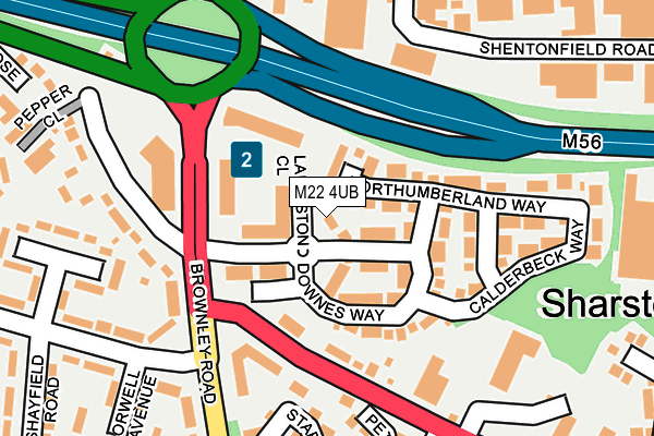 M22 4UB map - OS OpenMap – Local (Ordnance Survey)