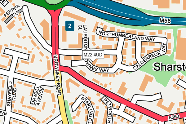 M22 4UD map - OS OpenMap – Local (Ordnance Survey)
