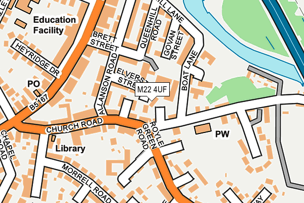 M22 4UF map - OS OpenMap – Local (Ordnance Survey)