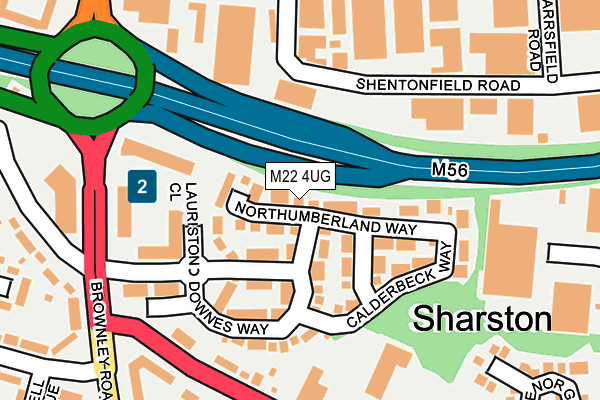 M22 4UG map - OS OpenMap – Local (Ordnance Survey)