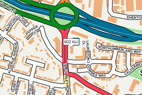 M22 4UJ map - OS OpenMap – Local (Ordnance Survey)