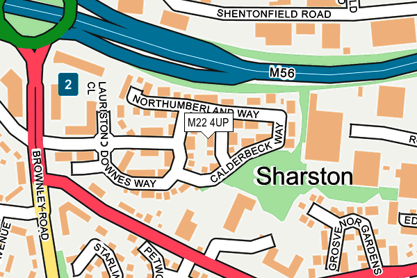 M22 4UP map - OS OpenMap – Local (Ordnance Survey)