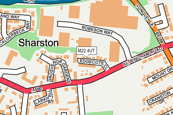 M22 4UT map - OS OpenMap – Local (Ordnance Survey)