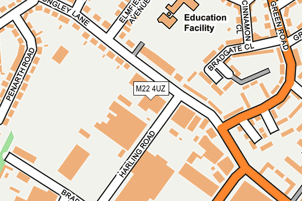 M22 4UZ map - OS OpenMap – Local (Ordnance Survey)