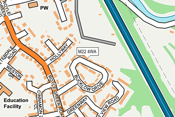 M22 4WA map - OS OpenMap – Local (Ordnance Survey)