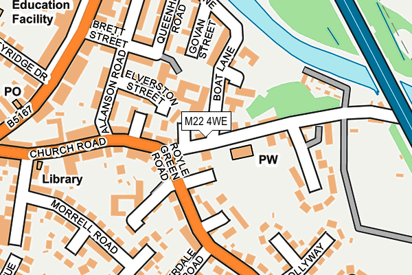 M22 4WE map - OS OpenMap – Local (Ordnance Survey)