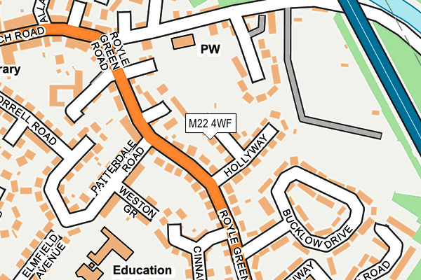 M22 4WF map - OS OpenMap – Local (Ordnance Survey)
