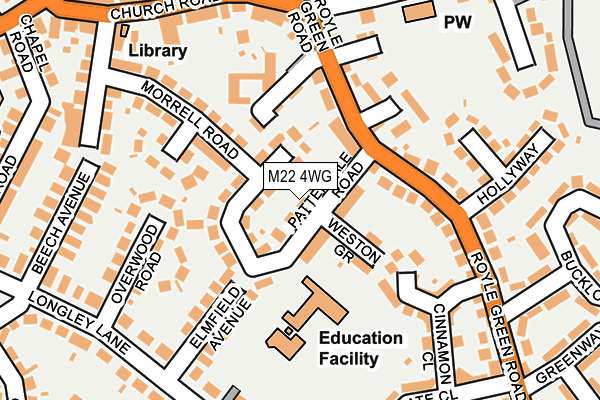 M22 4WG map - OS OpenMap – Local (Ordnance Survey)