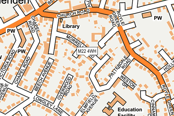 M22 4WH map - OS OpenMap – Local (Ordnance Survey)