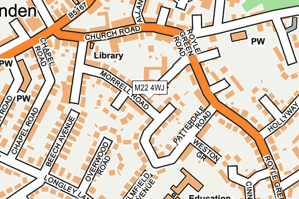 M22 4WJ map - OS OpenMap – Local (Ordnance Survey)