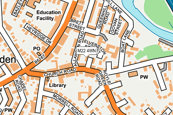 M22 4WN map - OS OpenMap – Local (Ordnance Survey)