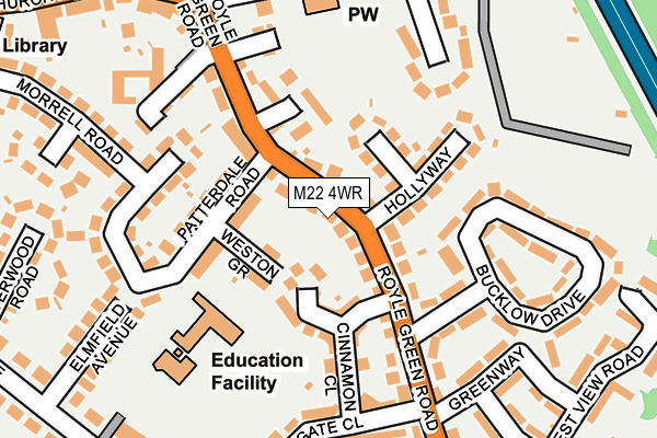 M22 4WR map - OS OpenMap – Local (Ordnance Survey)