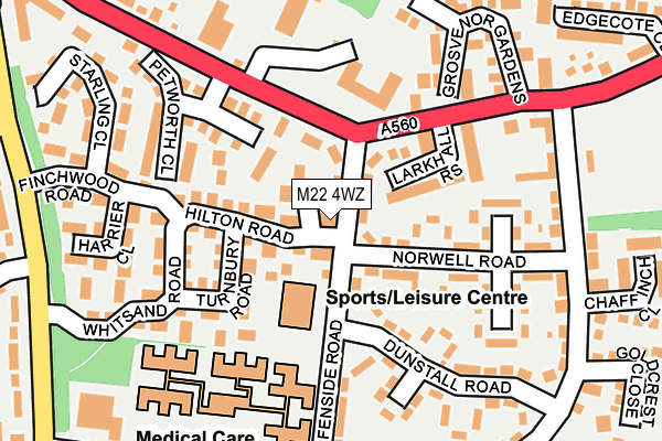 M22 4WZ map - OS OpenMap – Local (Ordnance Survey)