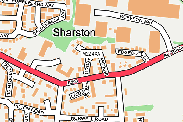 M22 4XA map - OS OpenMap – Local (Ordnance Survey)