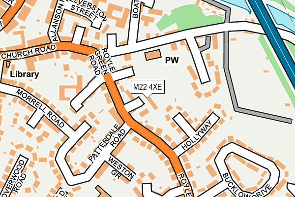 M22 4XE map - OS OpenMap – Local (Ordnance Survey)