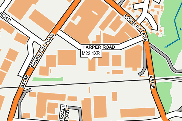 M22 4XR map - OS OpenMap – Local (Ordnance Survey)