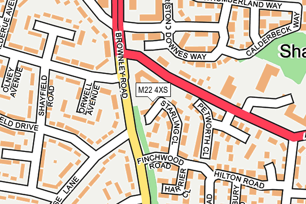 M22 4XS map - OS OpenMap – Local (Ordnance Survey)