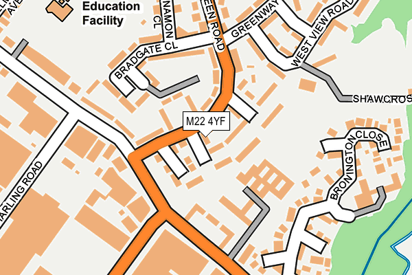 M22 4YF map - OS OpenMap – Local (Ordnance Survey)