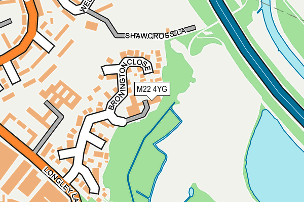 M22 4YG map - OS OpenMap – Local (Ordnance Survey)