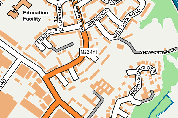 M22 4YJ map - OS OpenMap – Local (Ordnance Survey)