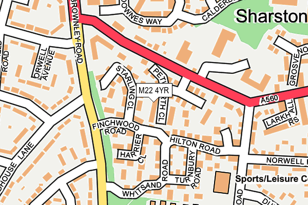 M22 4YR map - OS OpenMap – Local (Ordnance Survey)