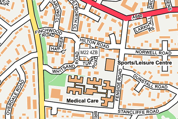 M22 4ZB map - OS OpenMap – Local (Ordnance Survey)