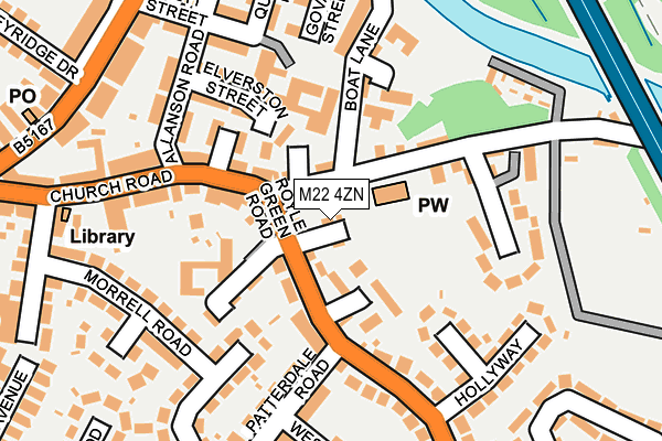 M22 4ZN map - OS OpenMap – Local (Ordnance Survey)