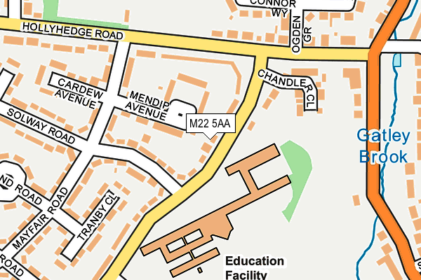 M22 5AA map - OS OpenMap – Local (Ordnance Survey)