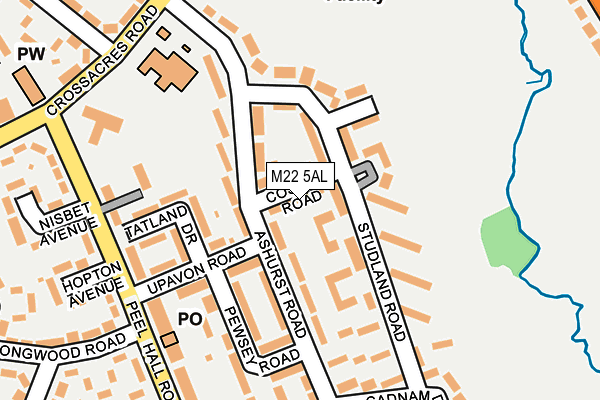 M22 5AL map - OS OpenMap – Local (Ordnance Survey)