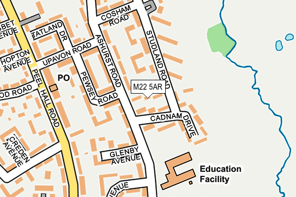 M22 5AR map - OS OpenMap – Local (Ordnance Survey)